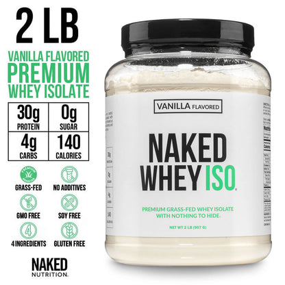 Vanilla Grass - Fed Whey Isolate Protein Powder - Vanilla for Smooth Everyday Protein Shakes