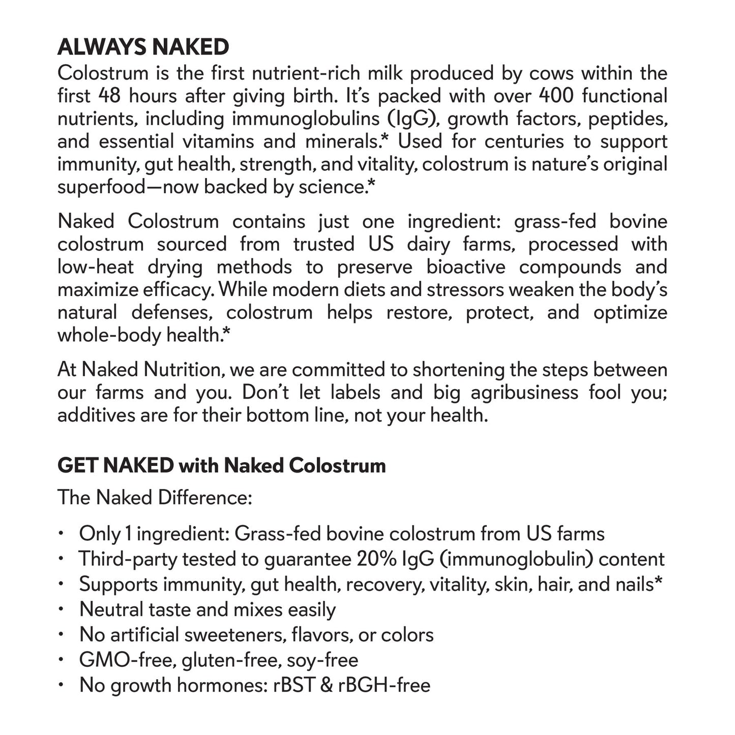 Grass - Fed Colostrum Powder - Colostrum Powder for Easy Everyday Collagen Mixing