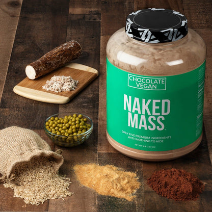 Chocolate Vegan Mass Gainer Supplement - Chocolate (Vegan) 12LB for Convenient High - Calorie Nutrition Shakes