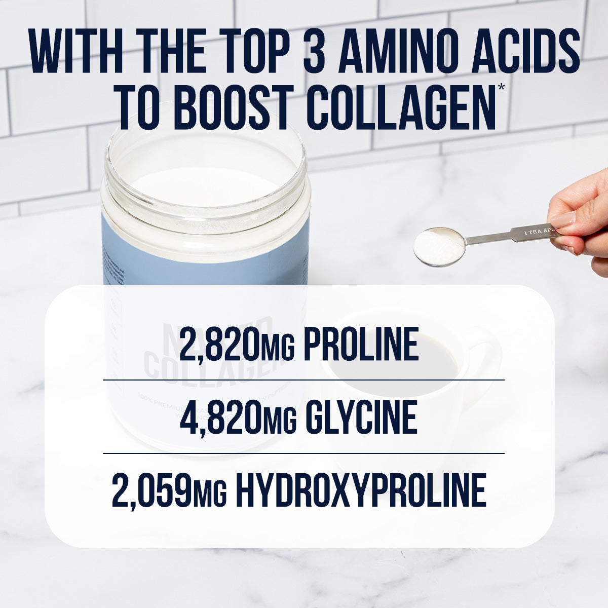 Chocolate Collagen Peptides with Hyaluronic Acid - Chocolate Advanced Collagen Peptides for Easy Everyday Collagen Mixing
