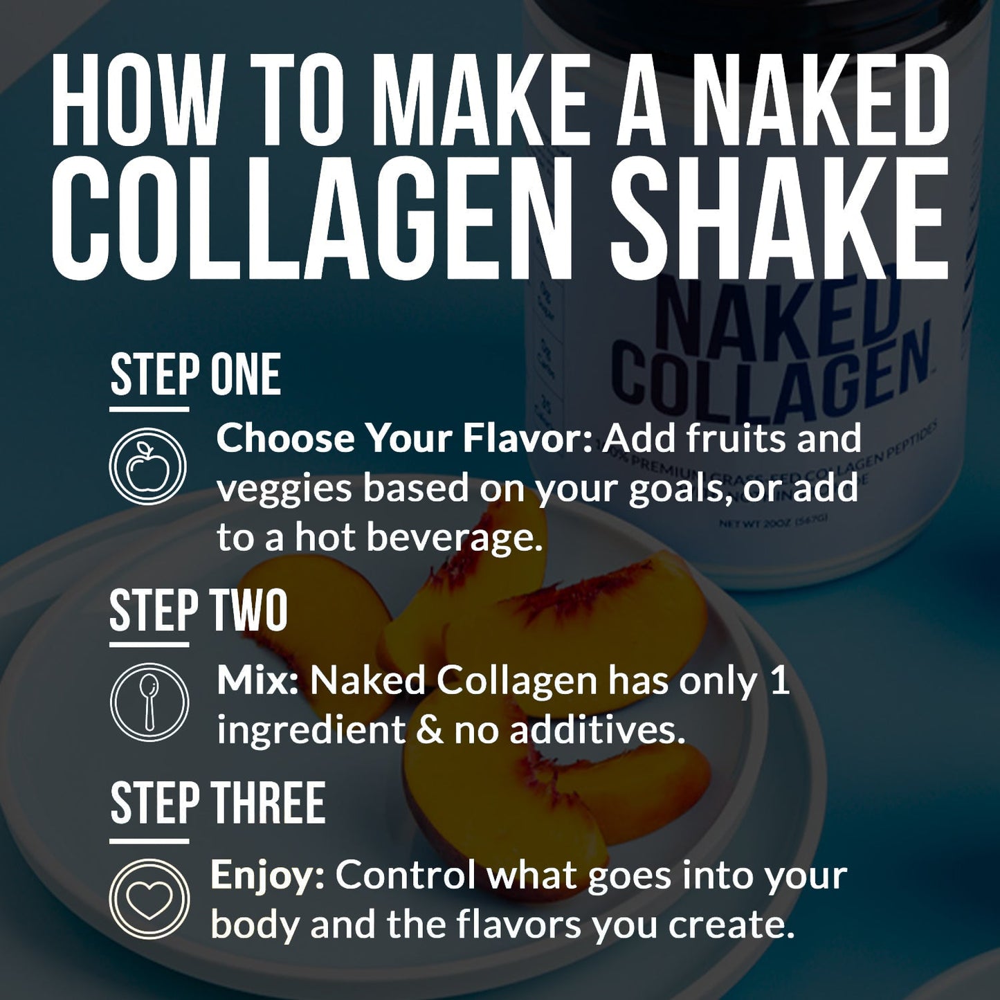 Chocolate Collagen Peptides with Hyaluronic Acid - Chocolate Advanced Collagen Peptides for Easy Everyday Collagen Mixing