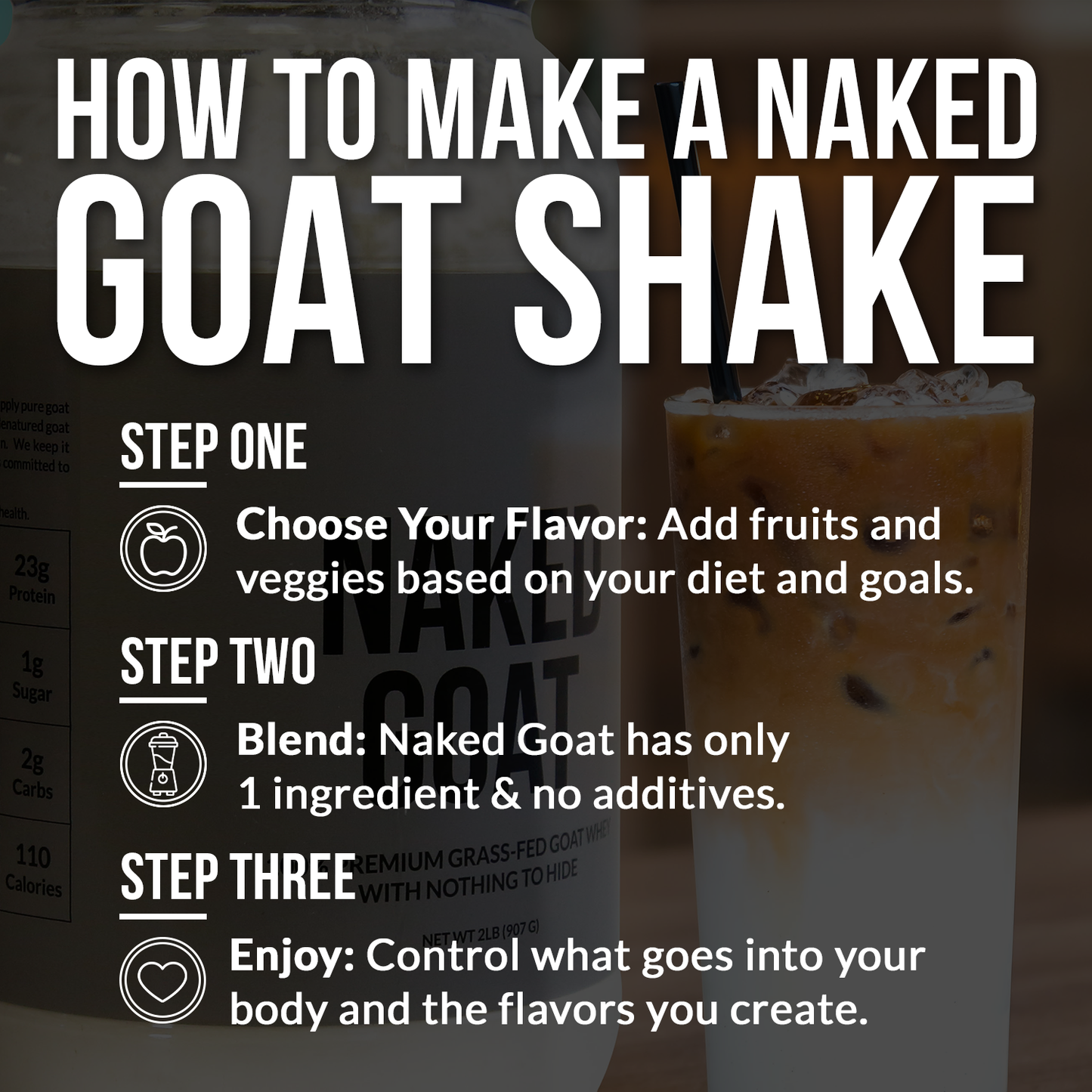 Chocolate Goat Whey Protein Powder - Chocolate for Smooth Everyday Protein Shakes