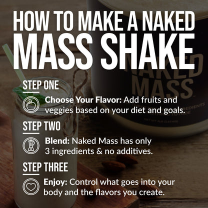 Mass Gainer Protein Supplement - Unflavored for Convenient High - Calorie Nutrition Shakes