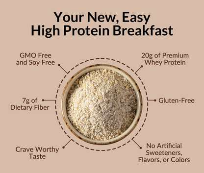 Chocolate Peanut Butter Protein Oats - Chocolate Peanut Butter for Easy Protein Breakfast Bowls