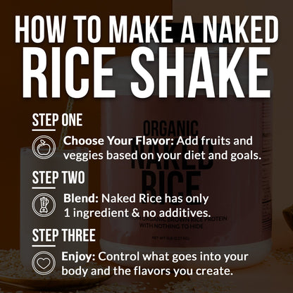Organic Brown Rice Protein Powder 1lb - Unflavored 1LB for Smooth Everyday Protein Shakes