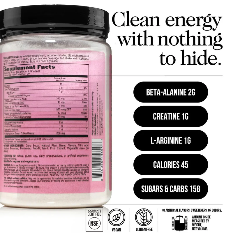 Strawberry Lemonade Pre Workout Supplement - Strawberry Lemonade for Easy Workout Drink Mixing