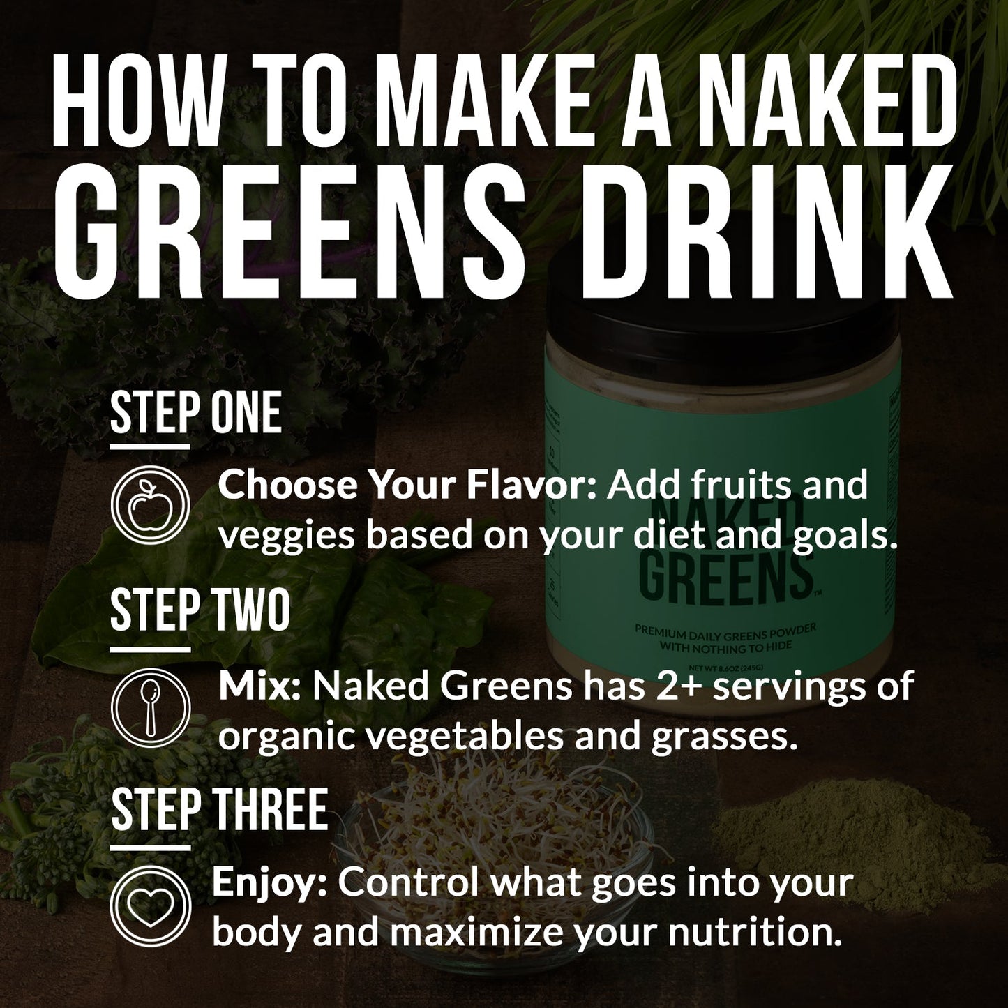 Organic Greens, Prebiotic and Probiotic Powder for Simple Everyday Nutrition Routines