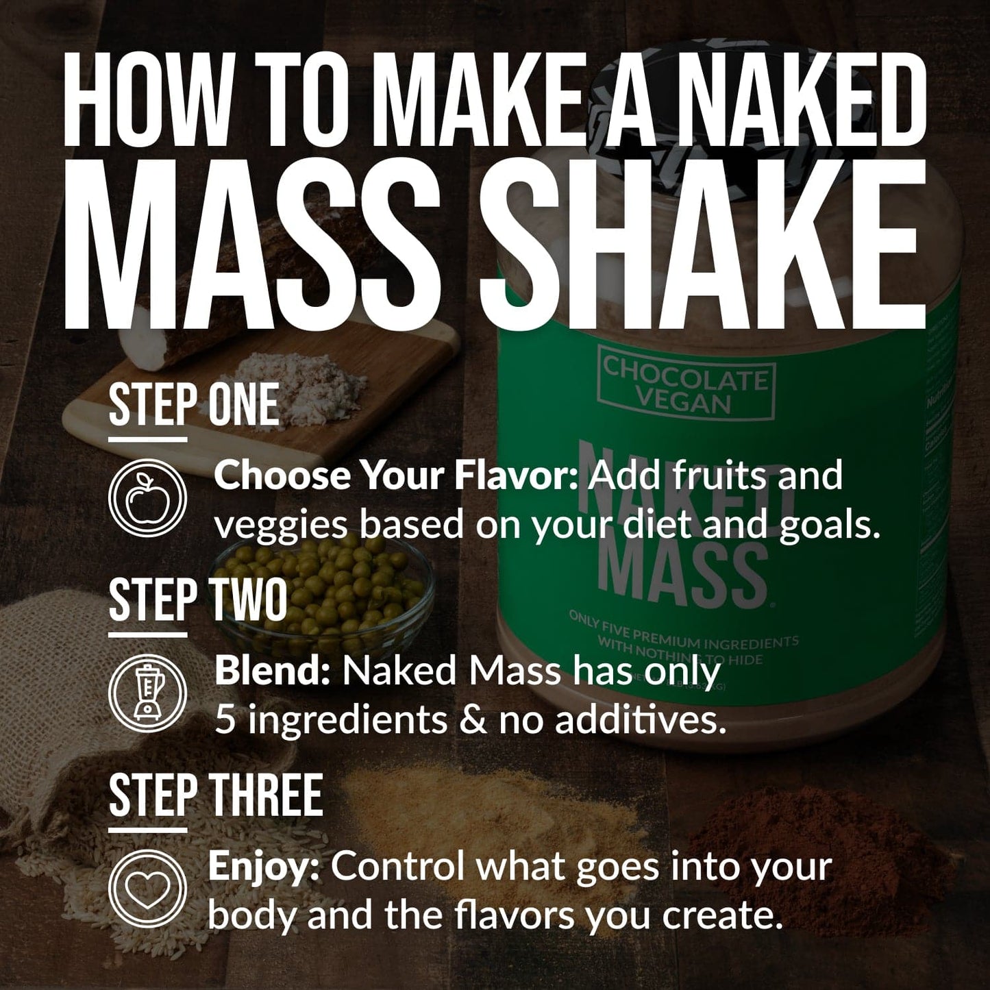 Chocolate Vegan Mass Gainer Supplement - Chocolate (Vegan) for Convenient High - Calorie Nutrition Shakes